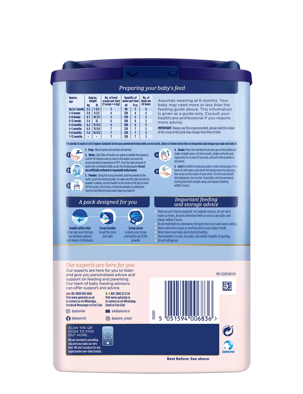 Aptamil Hungry First Baby Milk Formula Powder from Birth 800g Baby Feeding Aptamil Hungry First Baby Milk Formula Powder from Birth 800g