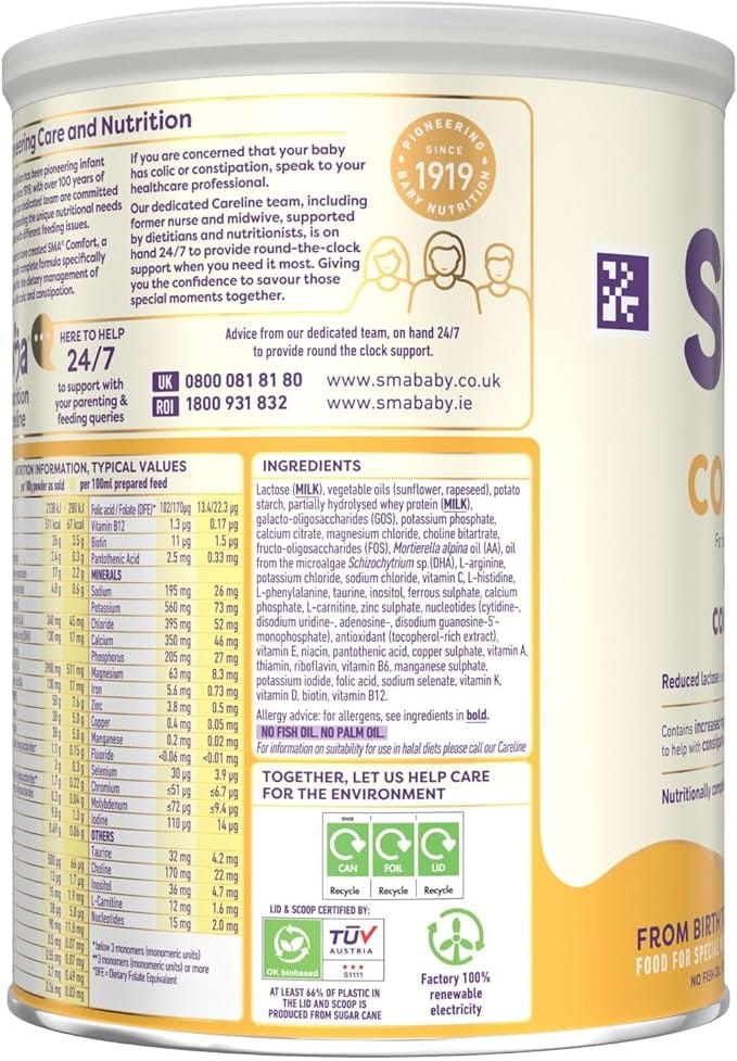 SMA Comfort Colic &amp; Constipation Infant Milk 800g Baby Feeding SMA Comfort Colic &amp; Constipation Infant Milk 800g