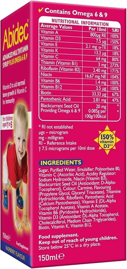 Abidec Kid MultiVitamin Syrup (150ml) Baby Health