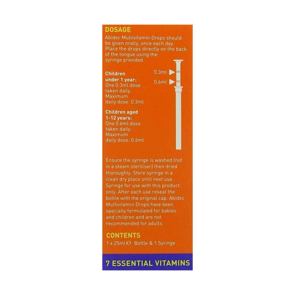 Abidec MultiVitamin Drops for Babies &amp; Children 25ml Baby Health Abidec Multivitamin Drops 25ml | Baby &amp; Children Vitamins Ireland
