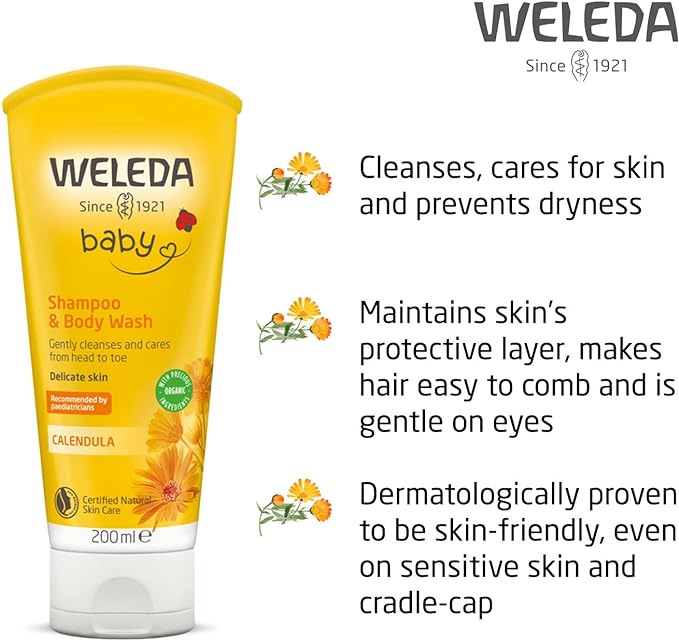 Weleda Baby Calendula Shampoo & Bodywash (200ml) Baby Skincare