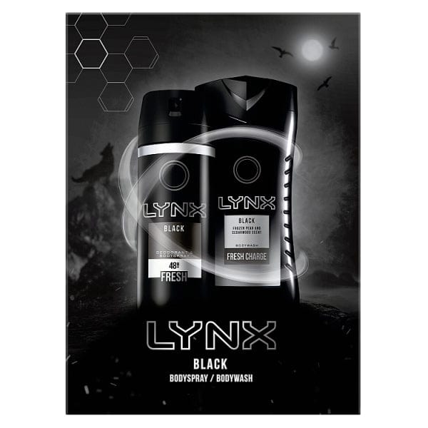 Lynx Black Bodyspray and Bodywash Gift Set Bath and Shower