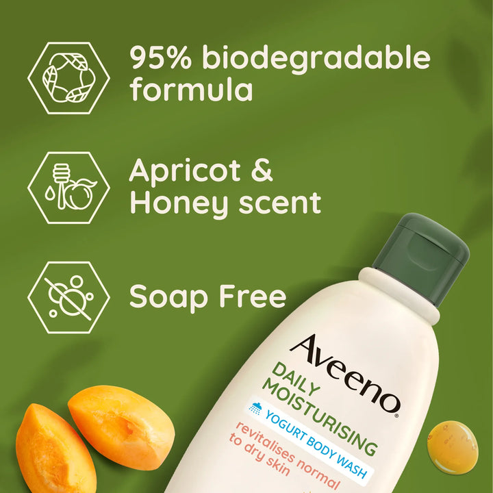 Aveeno Daily Moisturising Yoghurt Body Wash Apricot &amp; Honey 300ml Body Aveeno Daily Moisturising Yoghurt Body Wash Apricot &amp; Honey 300ml