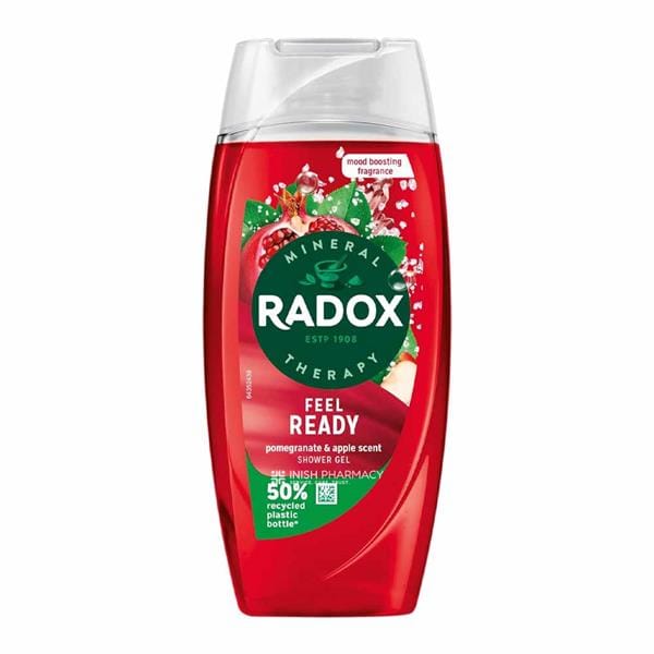 Radox Shower Feel Ready Pomengranate & Red Apple Shower Gel 225ml Body Wash in Bath & Body Radox Shower Feel Ready Pomengranate & Red Apple Shower Gel 225ml