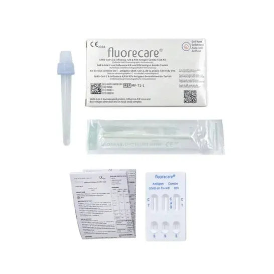 Fluorecare SARS-CoV-2 &amp; Influenza A/B &amp; RSV Antigen Combo Test Kit Cold and Flu Fluorecare SARS-CoV-2 &amp; Influenza A/B &amp; RSV Antigen Combo Test Kit