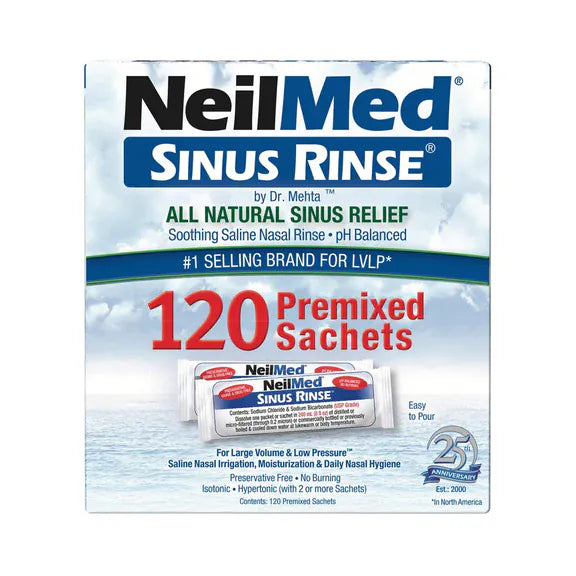 NeilMed All Natural Sinus Rinse Premixed Sachets 120 Cold and Flu NeilMed Sinus Rinse Sachets 120 | Saline Nasal Irrigation