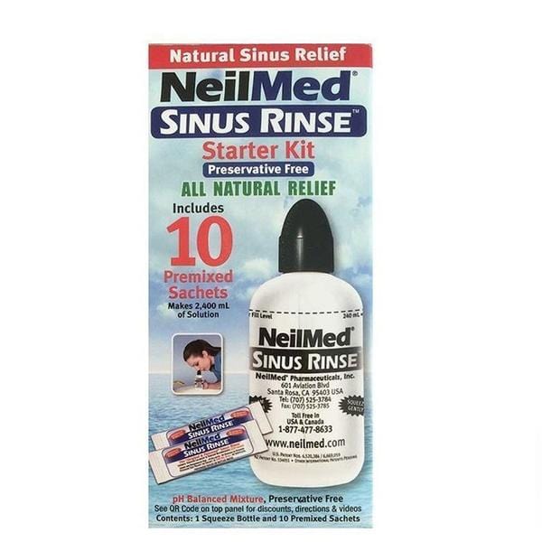 Neilmed Sinus Rinse Starter Kit Bottle (10 Sachets) Cold and Flu