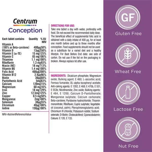 Centrum Conception Vitamins 30 Conception Centrum Conception Vitamins 30