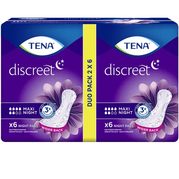 Tena Discreet Maxi Night Duo (12) Continence Care