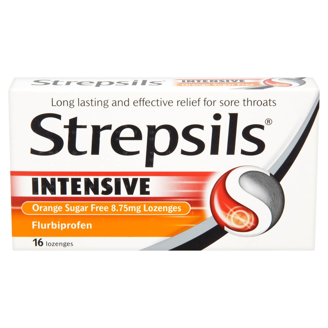 Strepsils - Intensive Sugar Free Orange Flurbiprofen 8.75mg Lozenges (16) Cough PA0979/041/004