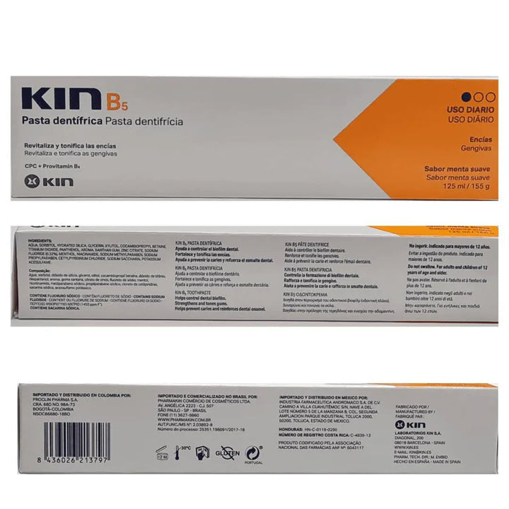 Kin B5 Toothpaste 125ml Dental Kin B5 Toothpaste 125ml | Daily Gum Care &amp; Fluoride Protection