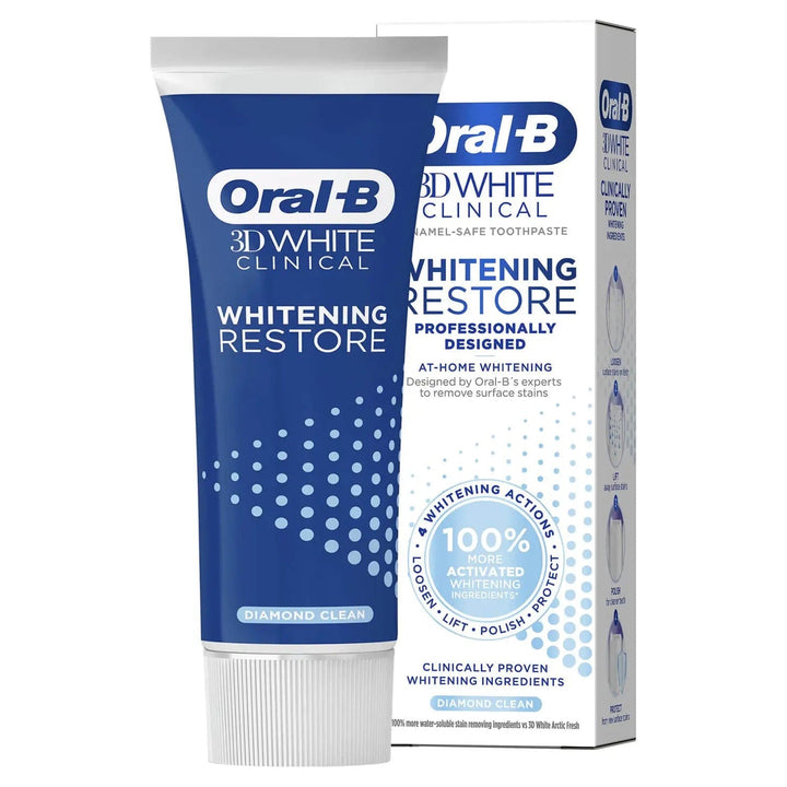 Oral B 3DWhite Clinical Whitening Restore Toothpaste 70ml Dental