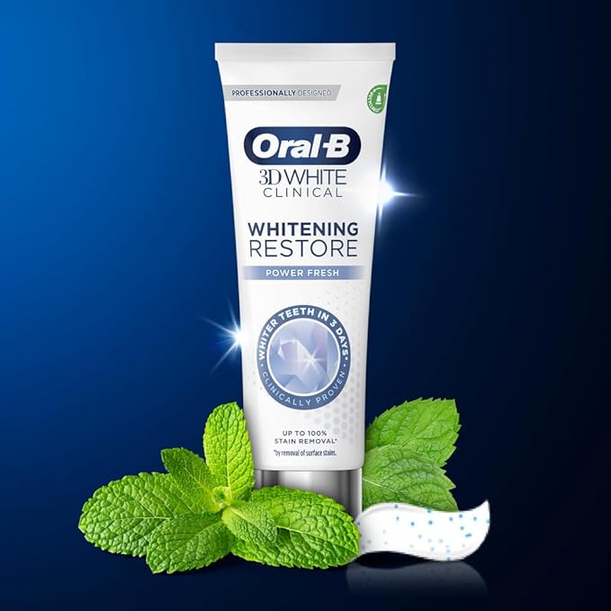 Oral B 3DWhite Clinical Whitening Restore Toothpaste 70ml Dental