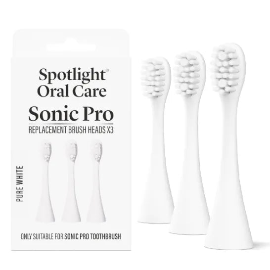 Spotlight Sonic Pro Toothbrush Replacement Heads x 3 - Pure White Dental Sonic Pro Toothbrush Replacement Heads Pure White | Lir Pharmacy