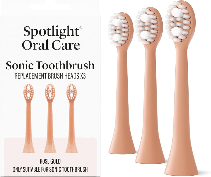 Spotlight Sonic Toothbrush Replacement Heads - Rose Gold (3 Pack) Dental Spotlight Oral Care Sonic Toothbrush Replacement Heads Rose Gold 3 Pack | Lir Pharmacy