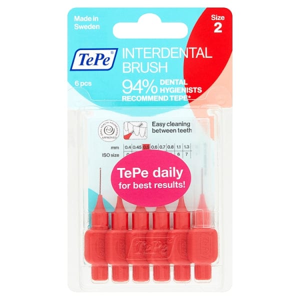 Tepe Interdental Brush - 0.5mm Size 2 Red Dental