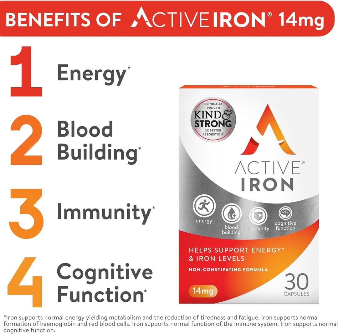 Active Iron Capsules 30 Energy and Wellbeing