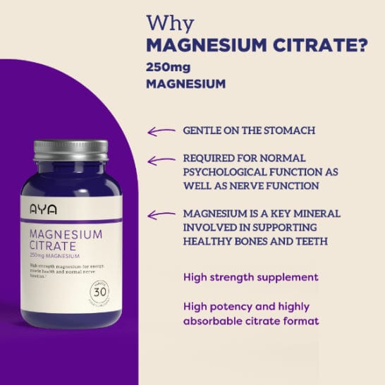 AYA Magnesium Citrate 250mg (30) Energy and Wellbeing