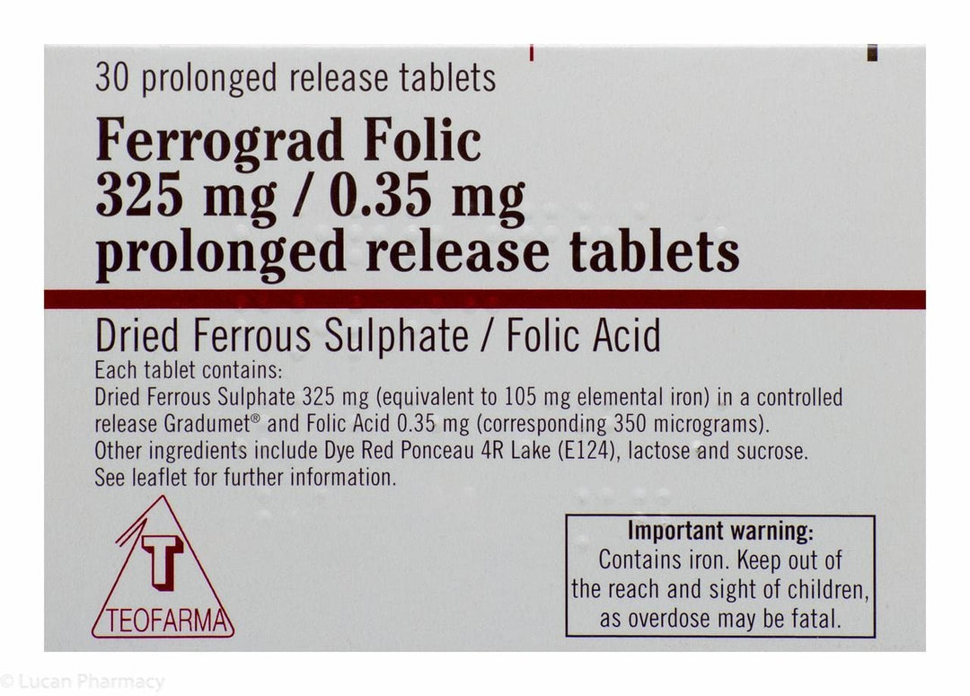 Ferrograd Folic Prolonged Release Tablets (30) Energy and Wellbeing PA1235/003/001