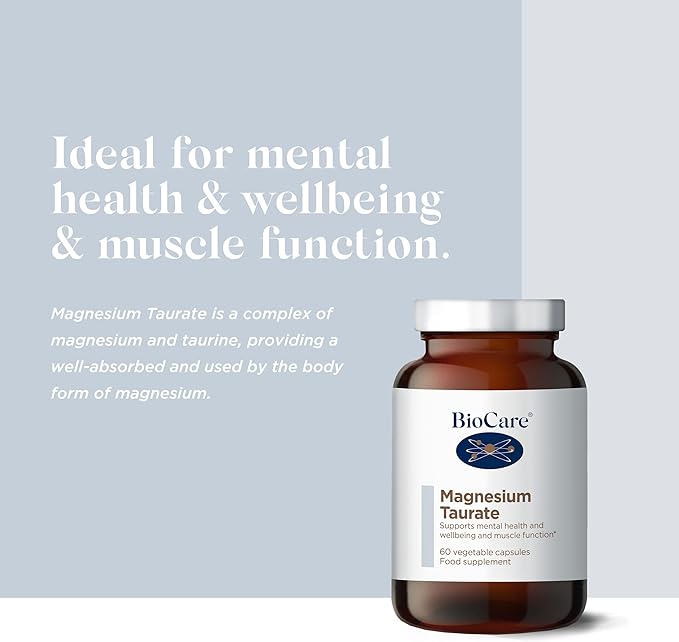 Magnesium Taurate | BioCare (60) Energy and Wellbeing