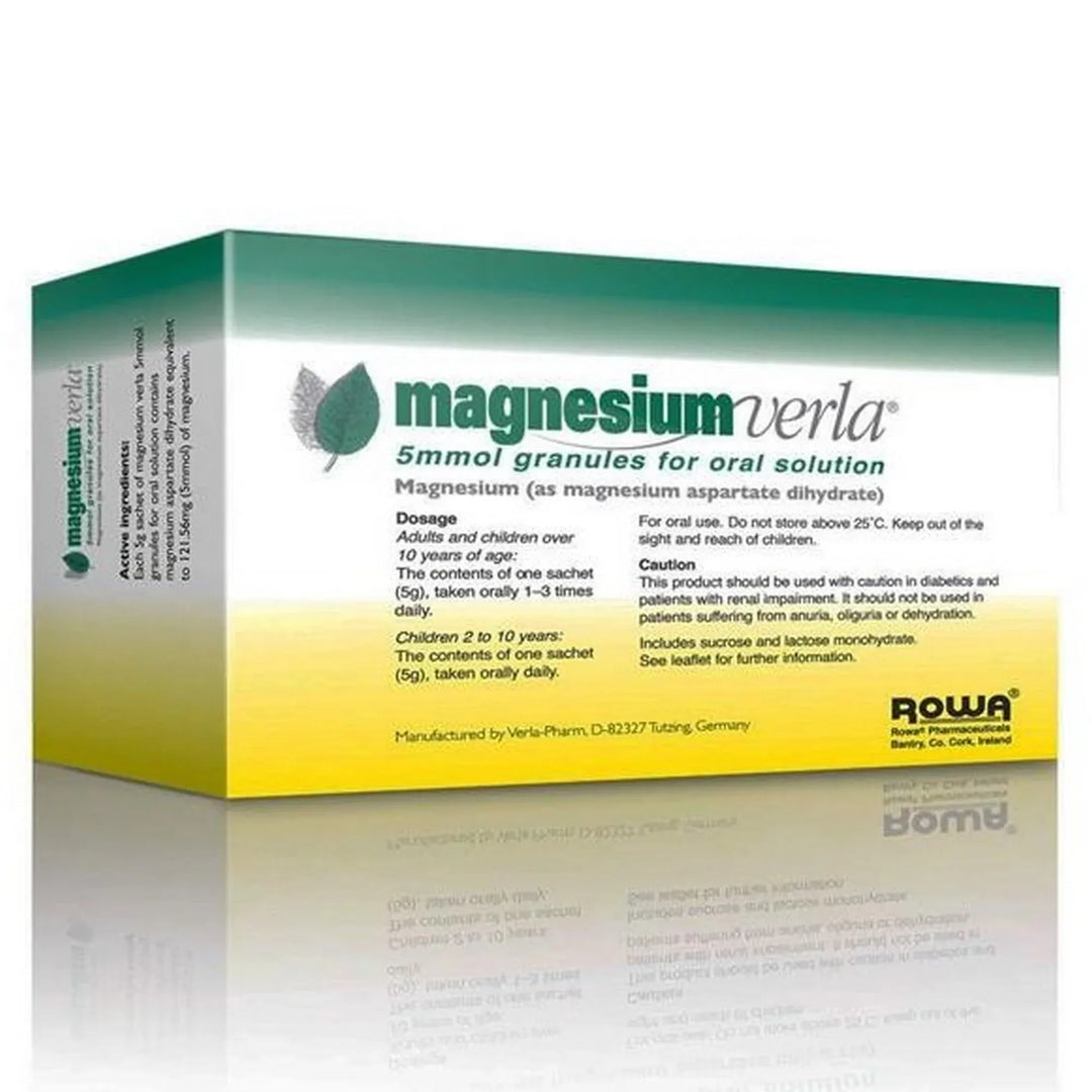 Magnesium Verla 5 mmol Granules for Oral Solution 20 Sachets Energy and Wellbeing Magnesium Verla 5 mmol 20 Sachets | Lir Pharmacy