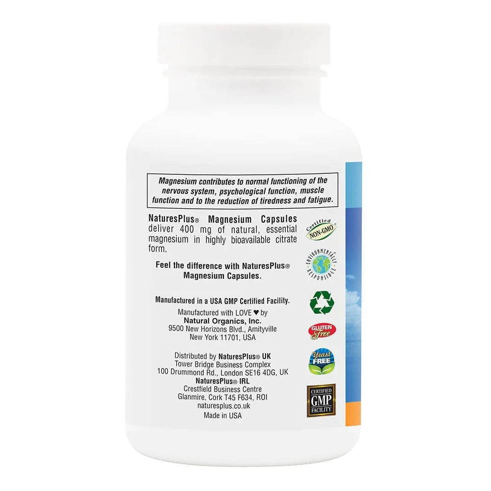 Natures Plus Magnesium Capsules 120 Energy and Wellbeing Natures Plus Magnesium Capsules 120