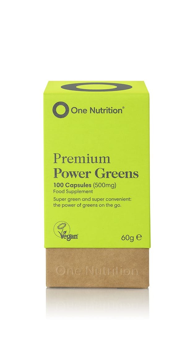 One Nutrition Premium Power Greens (100 Capsules) Energy and Wellbeing