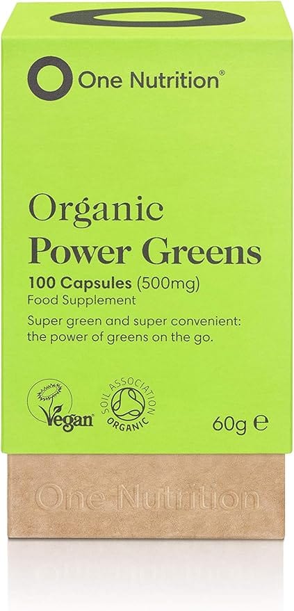 One Nutrition Premium Power Greens (100 Capsules) Energy and Wellbeing