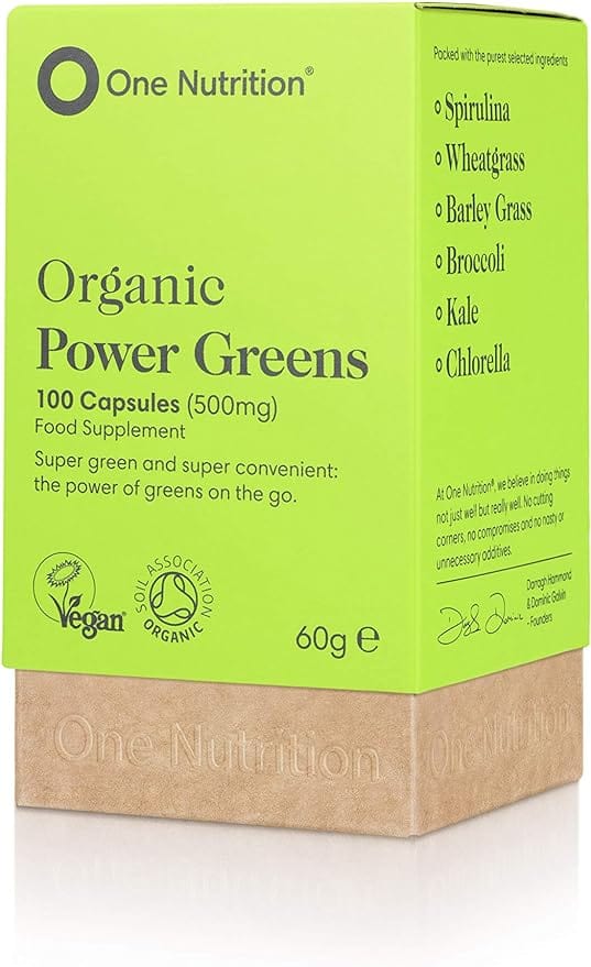 One Nutrition Premium Power Greens (100 Capsules) Energy and Wellbeing