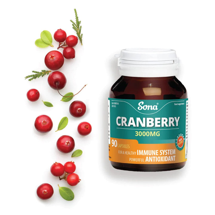 Sona Cranberry 3000mg Capsules (90) Energy and Wellbeing