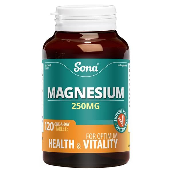 Sona Magnesium Tablets 250mg (120) Energy and Wellbeing