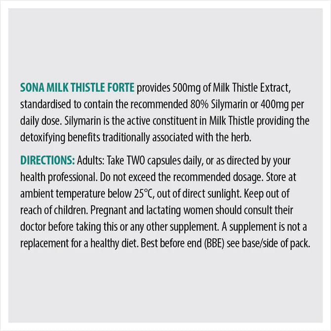 Sona Milk Thistle Forte (30) Energy and Wellbeing