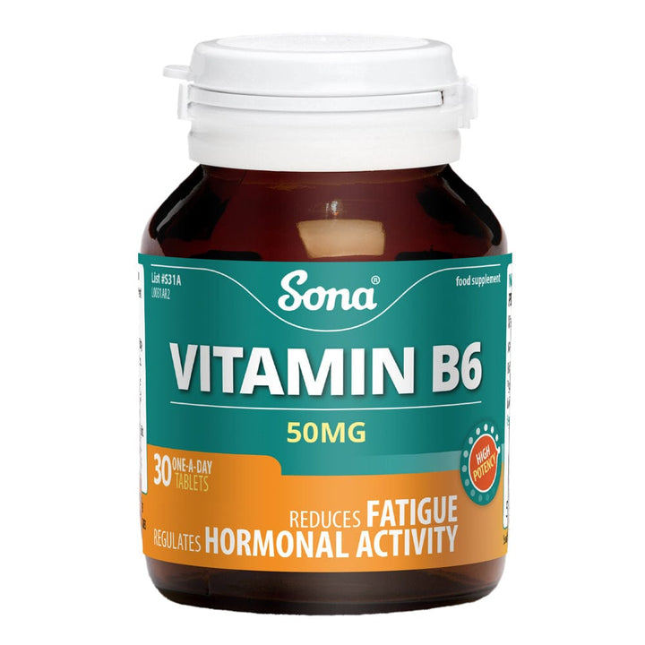 Sona - Vitamin B6 50mg Tablets (30) Energy and Wellbeing