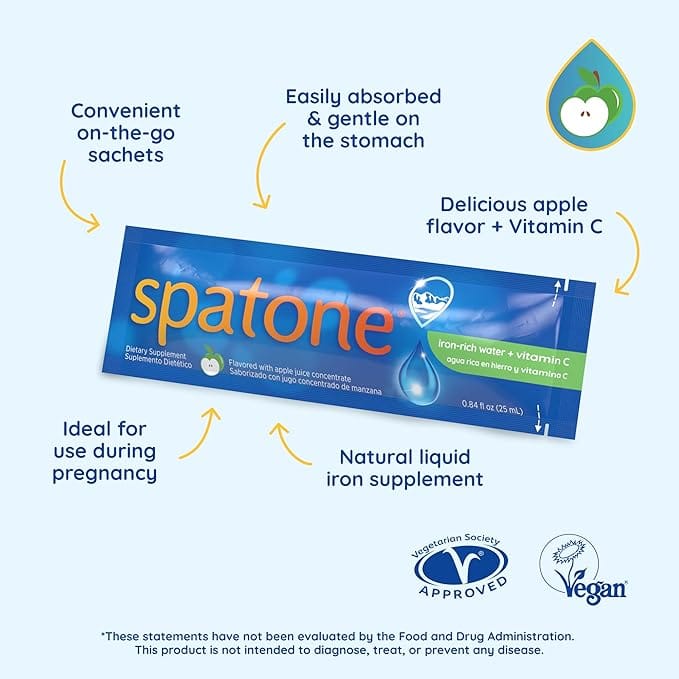 Spatone Apple Liquid Iron Supplement 28 Sachets Energy and Wellbeing Spatone Apple Iron 28 Sachets | Liquid Iron + Vitamin C