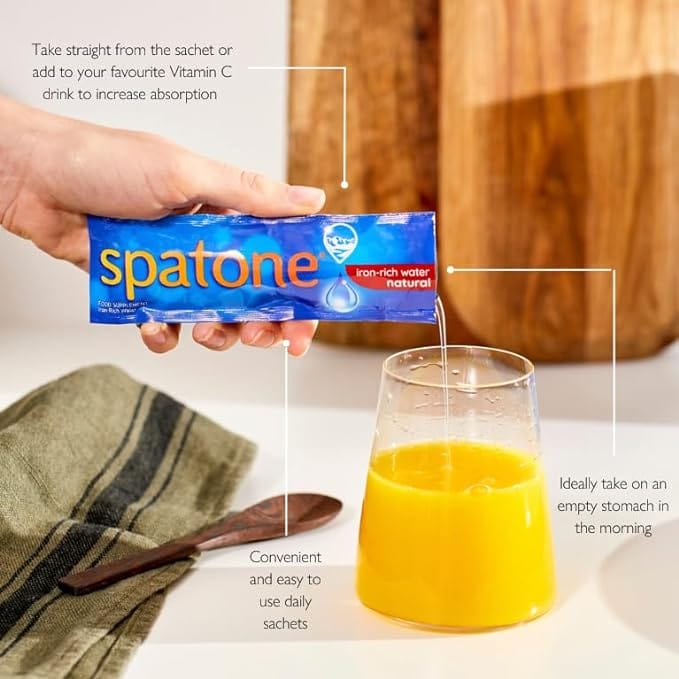 Spatone Original Natural Iron Supplement 28 x 20ml Sachets Energy and Wellbeing