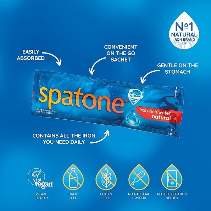 Spatone Original Natural Iron Supplement 28 x 20ml Sachets Energy and Wellbeing