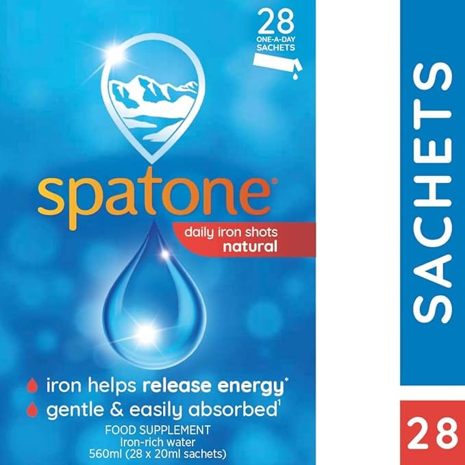 Spatone Original Natural Iron Supplement 28 x 20ml Sachets Energy and Wellbeing