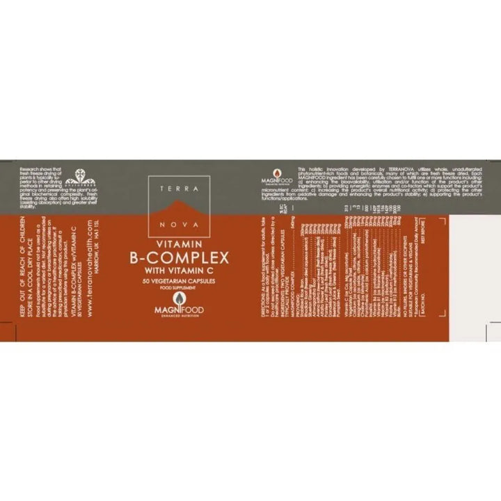 Terranova B-Complex with Vitamin C 100 Capsules Energy and Wellbeing Terranova B-Complex with Vitamin C 100 Capsules | Energy Support | Lir Pharmacy