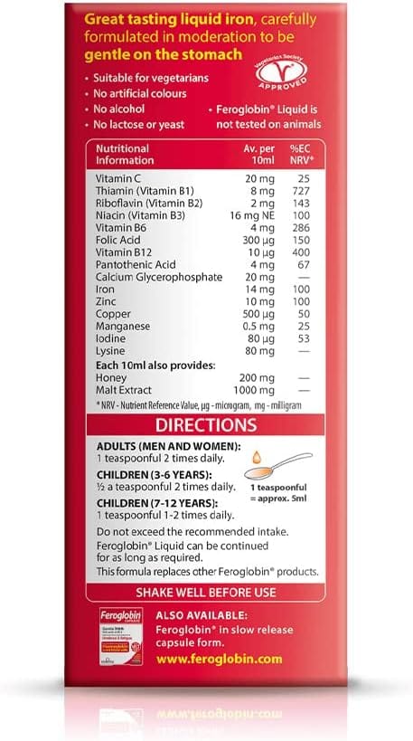 Vitabiotics Feroglobin Liquid 200ml Energy and Wellbeing