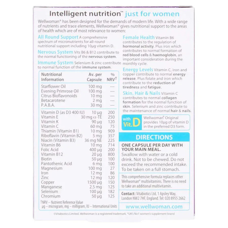 Vitabiotics Wellwoman Original (30) Energy and Wellbeing Vitabiotics Wellwoman Original (30)