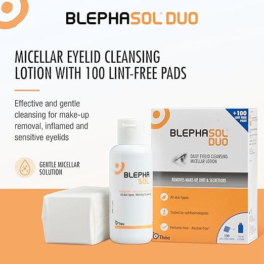 Blephasol Duo 100ml &amp; 100 Lint-Free Pads Eye Health Blephasol Duo 100ml &amp; 100 Pads | Eyelid Cleansing Solution | Lir Pharmacy