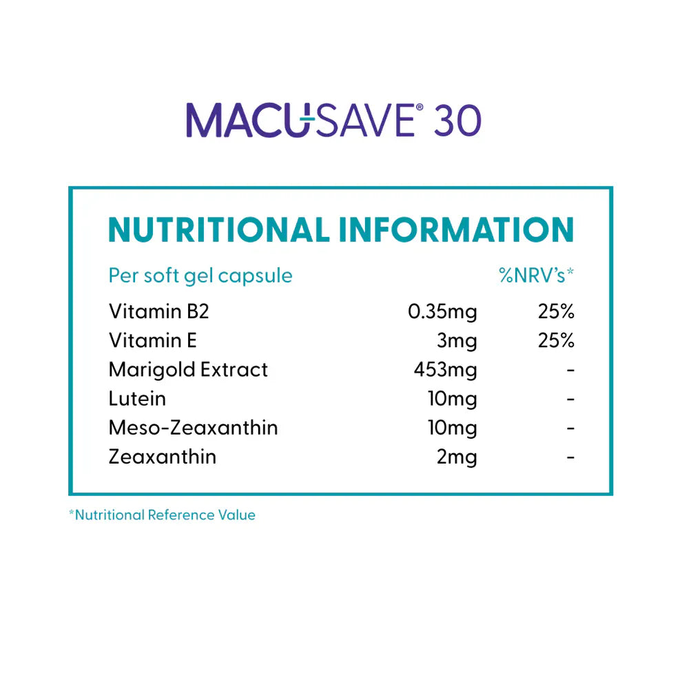 Macu-Save Capsules (3 Months Supply) 90 Capsules Eye Health Macu-Save 90 Capsules | Eye Health &amp; Vision Support