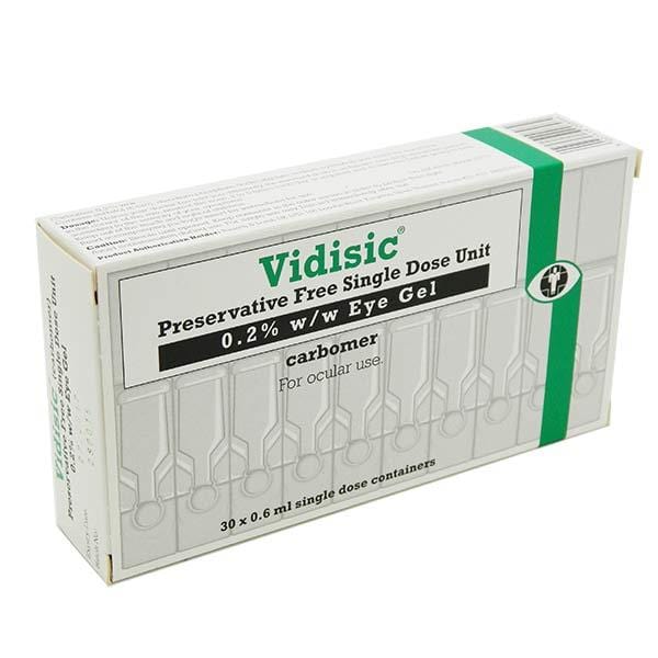 Vidisic Preservative Free Single Dose Units Carbomer Eye Gel (30) Eyes and Ears