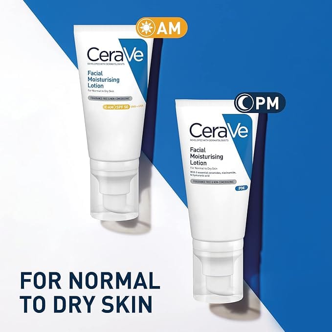 CeraVe AM Facial Moisturising SPF50 Lotion (52ml) Face Care