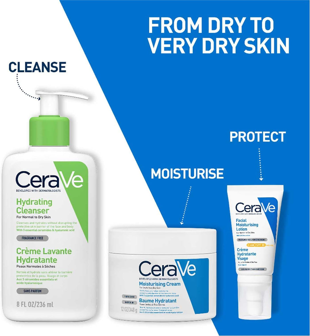 CeraVe Moisturising Cream 340g Face Care CeraVe Moisturising Cream 340g | Dry Skin Cream Ireland