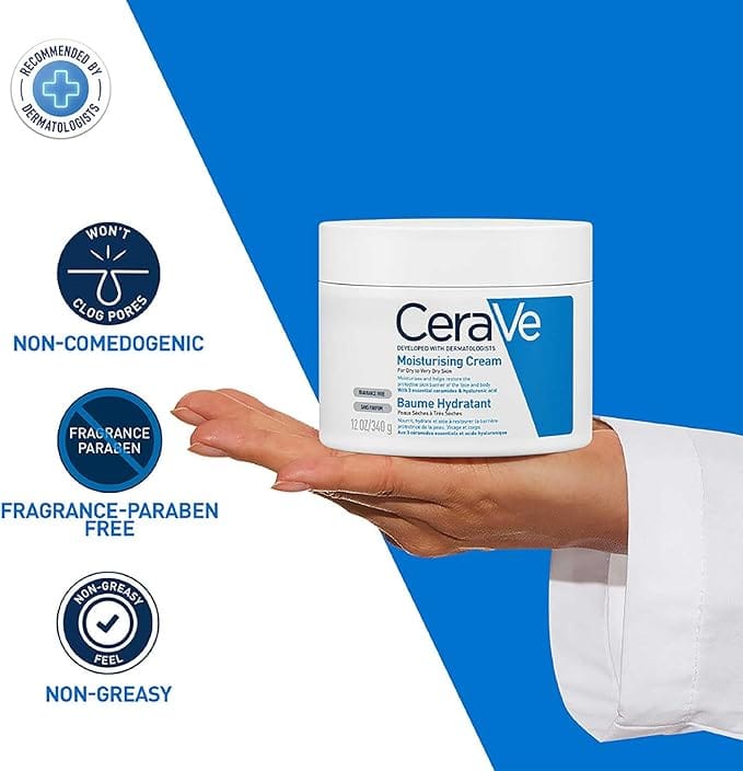 CeraVe Moisturising Cream 340g Face Care CeraVe Moisturising Cream 340g | Dry Skin Cream Ireland