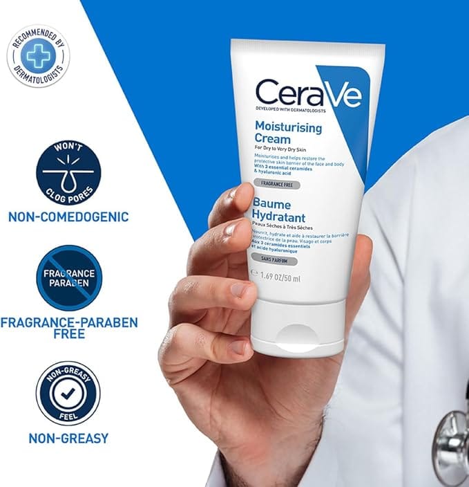 CeraVe Moisturising Cream (50ml) Face Care CeraVe Moisturising Cream 50ml | Dry Skin Moisturiser Ireland