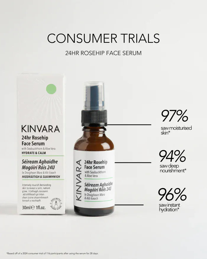 Kinvara Natural Skincare 24hr Rosehip Face Serum (30ml) Face Care Kinvara 24hr Rosehip Face Serum (30ml) - Natural Skincare