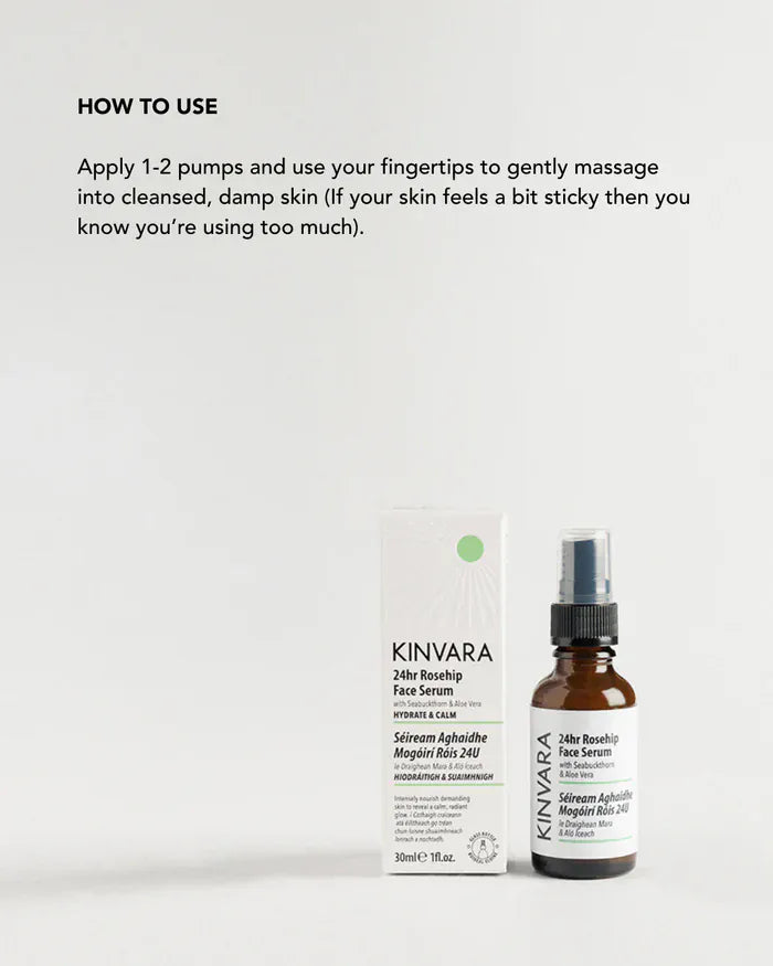 Kinvara Natural Skincare 24hr Rosehip Face Serum (30ml) Face Care Kinvara 24hr Rosehip Face Serum (30ml) - Natural Skincare