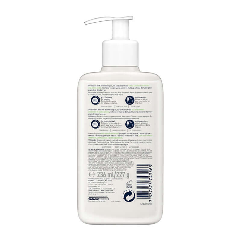 CeraVe Hydrating Cream-To-Foam Cleanser 236ml Facial Cleansers CeraVe Hydrating Cream-To-Foam Cleanser 236ml | Cleanser Ireland
